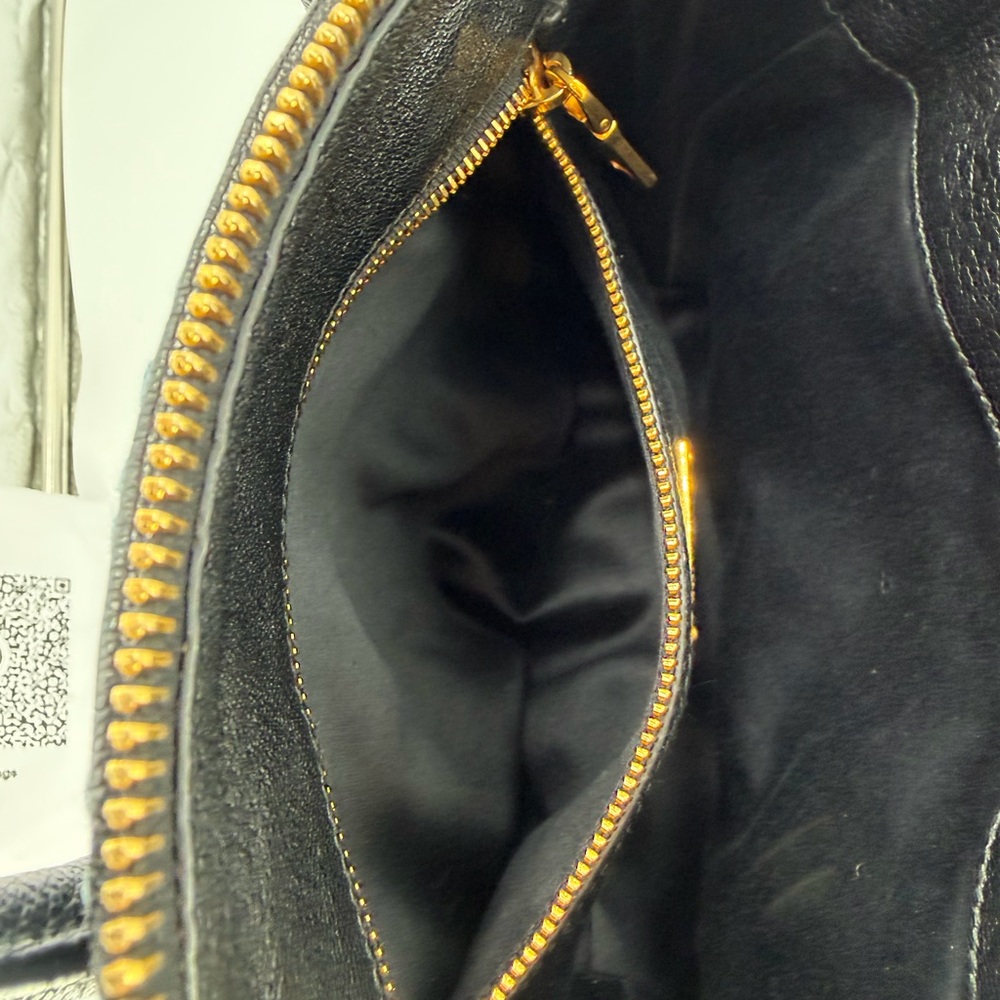Miu Miu Denim Satchel w/ Black Leather Trim and Gold Hardware w/COA - Picture 14 of 16